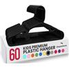 Utopia Home Confezione da 60 grucce per bambini, in plastica, da 29 cm, per armadio, per vestiti e neonati, per uso quotidiano (nero)