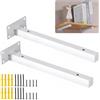 FANWINKJ Supporto per scaffali, 300 mm, per carichi pesanti, colore bianco, 2 pezzi, console da parete per scaffali galleggianti, supporto per console per carichi pesanti per fai da te