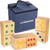 Triumph Sports Triumph, set domino in legno da 28 pezzi, per esterni, grande formato, con borsa per il trasporto