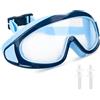 Feirdhoo Occhialini da nuoto per bambini, 3-15 anni, anti-appannamento, impermeabili, maschera da snorkeling, 180°, panoramica, anti-perdita, maschera subacquea per ragazzi e ragazze (rosa)