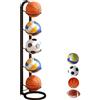 XPJBKC Porta Palloni a 5 Livelli Rastrelliera da Basket Verticale, Rimovibile Rastrelliera per Palloni da Basket, Rastrelliera da Calcio, Scaffale di Stoccaggio di Attrezzature Sportive, Nero