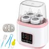 Leikurvo 8 in 1 scaldabiberon, sterilizzatore per biberon, scaldabiberon rapido per neonati, scaldabagno e sbrinamento con display LCD, senza BPA, rosa