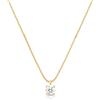 Louis Ciocchetti dal 1887 Collana Argento 925 con Punto Luce Zircone 5A da 50mm, catena colore oro, Regolabile, Elegante e Raffinata