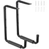Ihomepark Ganci per Garage da Soffitto, 39*28cm Ganci Appendi Bici da Muro con EVA Rivestimento Antiscivolo, Porta Bici Ganci Utilità di Stoccaggio per Sedie Pieghevoli, Scale, Utensili Elettrici/ 2Pezzi/Nero