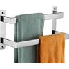 KOKOSIRI Portasciugamani Portasciugamani da 16 pollici Cromato Bagno 2 livelli Scala Portasciugamani Portasciugamani a parete Scaffali Rack Acciaio inossidabile lucido, B5008CH-L16