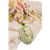 Generico Collana Cammeo Resina Dama Perle di Maiorca, Verde | Collana artigianale