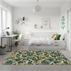 Tadi & Imperio1979 Tappeto quadrato in vinile digitalizzato, con foglie tropicali, Prisma, diverse dimensioni, moderno, design e resistenza per il tuo spazio, cucina, soggiorno, pavimento in PVC (100 x 100 cm, Tropical)