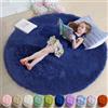Amdrebio Tappeto rotondo blu navy, 1,5 m, per camera da letto dei ragazzi, soffice tappeto circolare per bambini, decorazione estetica per soggiorno, in pelliccia di shag, blu scuro, per la cameretta dei