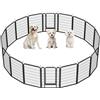 Yaheetech Recinto per Cani Cuccioli Conigli Gatti Animali da Interno e Esterno Giardino Rete Recinzione Ferro 16 pz 68 x 100 cm Pieghevole e Portatile