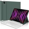 WINCHKING Cover Con Tastiera per iPad Pro 12.9 Pollici, Custodia QWERTY Bluetooth Magnetica Compatibile Con 6/5/4/3 Generazione, Verde Scuro