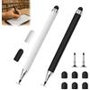 Huybaa Huyaa Penna universale per tablet con doppia punta - punta di precisione, nessuna ricarica necessaria, fissaggio magnetico, compatibile con iOS, Android, Surface e smartphone - nero/bianco