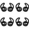 MoKo Gommini Auricolari in Silicone Compatible con AirPods 1/2 (4 Paia), EarPods con Supporto Orecchio, Anti-Caduta, Inserti Auricolari Isolamento Rumore, Cuscinetti Cuffie per Auricolari - Nero