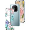 DiaryTown Cover per Xiaomi Redmi Note 14 Pro Plus 5G Motivo Bello Trasparente Ultra Sottile Morbida TPU Custodia in Silicone Antiurto Bumper Protettiva Case per Donne Ragazze - Fiore di Loto Colorato