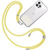 TBOC Cordino Catenella Laccio Strap Porta Cover [Giallo] con Toppa di Fissaggio [Bianco Ice] per Telefono Cellulare da Collo - Tracolla Catenina con cordini Accessori Telefoni Universale Laccetti