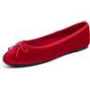 Feversole Ballerina Velluto Colorata con Cuscino in Memory Foam per amaretti da Donna Borgogna Taglie 39 EU