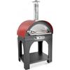 AgriEuro Premium Forno a gas e a legna per pizza da esterno Pulcinella Rosso - per 4 pizze