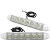 Riloer Set di 2 luci di marcia diurna a 6 LED ad alta potenza Fendinebbia universale Fendinebbia per auto DRL Luce di striscia per auto bianca Fendinebbia per guida diurna