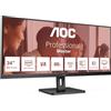 AOC U34E2M - Monitor WQHD da 34 pollici, 100 Hz, 4 ms, sincronizzazione adattiva (3440x1440, HDMI, DisplayPort), colore nero