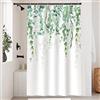 Uiiooazy Tenda Doccia Antimuffa, Tenda da Doccia 120x200cm Eucalipto Foglie Verde Animale Motivo Tende da Bagno Tessuto Lavabile Impermeabile Poliestere Tende per Vasca da Bagno con 8 Anelli