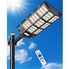 JAYNLT 5000W Lampione Solare Led Esterno, 6500K Faro Stradale con Pannello Solari, IP67 Impermeabile Luci Solari di Sicurezza, Lampioni Stradale con Sensore Movimento per Sentieri, Vialetti, Giardino