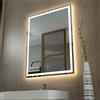 KWW 60 x 80 cm LED Vanity Mirror, Luci Dimmerabili Anti-Nebbia, Facile da Installare, Specchio di Trucco Montato a Parete Orizzontale/Verticale con Smart Touch Button