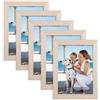Joyshare Cornice Foto 10x15 cm, Set di 5 (Quercia), Cornice MDF Legno con Vetro Acrilico, Ideale per Mostrare Fotografie
