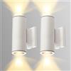 Aigostar Lampada da Parete Esterno Impermeabile IP65,GU10 Alluminio Up Down Lampada da Parete Esterni,Applique Moderna,Luce Esterno per Esterno Muro Portico Corridoio Terrazza,Bianco,Confezione da 2