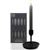Candelo Set di 10 candele a punta - candela grigio ardesia - 7,5 ore - 18,5 cm - candele da tavola per candelabri e lampadari - candele a stelo