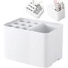 Taipintee Portaombrelli da Moderno per Esterno Interno, Bianco Design Portaombrelli Plastica, Contiene 15 Ombrelli, 18 x 18 x 26.5 cm Porta Ombrelli di Grande Capacità, con Vassoio Rimovibile per la Pioggia