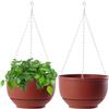 EACHPT Vasi da Parete,2 pezzi Vasi da Appendere in Plastica,23CM Rotonda Vasi Sospeso per Piante,vasi da fiori sospesi per esterni con fori di Drenaggio e Sottovaso Rimovibile per Giardino Domestico