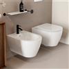 Scarabeo Glam coppia sanitari - bidet e WC sospeso con sistema TWIST, 5203TWBK+5535B+5204BK, Glam bianco [WC > Set WC / Bidet]
