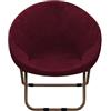 moismk Copripoltrona Elasticizzato Rotondo in Velluto, Fodera per Sedia con Piattino Rotondo, Coprisedie Velluto Elasticizzata per Sedia a Piattino per Adulti(Burgundy,74-94CM/29-37IN)