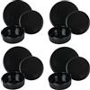 Villa d'Este Home Tivoli Servizio piatti 12 pezzi in gres, 4 posti tavola, Gourmet Black