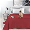 Byour3 - Copriletto Matrimoniale IDROREPELLENTE Cotone Telo Arredo Antimacchia per Animali Lavabile Singolo Due Piazze Primaverile Estivo Anti Peli Gatti Cani Graffi (Rosso, Matrimoniale)