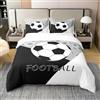 Generic Copripiumino Singolo Calcio, Set di Biancheria da Letto Tema Sportivo in Morbida Microfibra Stampata in 3D con Cerniera Copripiumino 135x200 cm con 2 Federe B1112