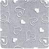 SaRani Coppia Coprisedie 2 Cuscini Sedia Fascia Elastica Fantasia Cuore Shabby (Grigio)