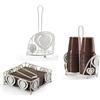 Ma Maison Set da Cucina in Filo di Ferro: 16x16x31 cm Con Portarotolo Portatovaglioli e Portabicchieri -Ideale per Organizzare la Tua Cucina con Stile Per Tutte le Occasioni (Bianco Heart)