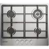 Indesit THP 641 W/IX/I 1 Piano Cottura da Incasso a Gas 60 cm 4 Fuochi Acciaio Inox Griglie in Ghisa Linea in acciaio inossidabile - THP641W/IX/I1