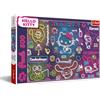 Trefl - Neon Hello Kitty - Puzzle 500 Pezzi - Puzzle Fai da Te, Divertimento Creativo, per Adulti e Bambini a partire dai 10 anni