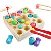 Uootach Giochi di Pesca, Giochi Magnetici di Pesca in Legno, Giocattolo educativo Montessori 3 in 1, Giocattoli educativi per Bambini, Adatto per Bambini di 2 3 4 5 Anni, Ragazzi e Ragazze