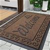 Yimobra Zerbino Esterno, 120 x 81 cm, antiscivolo, resistente alle intemperie, lavabile, zerbino per lo sporco Wellcome per porta di casa e ingresso, Beige Marrone