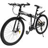 Loohacp Bicicletta pieghevole da 26 pollici, 21 marce, per adulti, mountain bike, mountain bike, pieghevole, regolabile in altezza per equitazione all'aperto (bianco e nero)