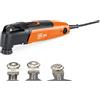 FEIN Multimaster MM 300 Plus Start, Utensile multifunzione con set accessori per taglio legno, metalli, cartongesso e plastica, Attacco portautensile StarlockPlus, Sistema serraggio rapido