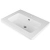 OGOMONDO Lavabo Bagno Incasso Mineral Marmo per Mobile Composizione Forma Rettangolare Linea Moderna Bianco Pratico Utilizzo (71X46 cm)