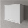 Inbagno Pensile sospeso lavanderia 60x34 cm in PVC bianco con ante, ripiano interno e fissaggi inclusi, KANDY