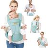 Viedouce Marsupio Neonati Ergonomico con Sedile/Puro cotone Leggero e Traspirante/Multiposizione:Dorsale, Ventrale,Regolabile ad Neonato e Bambino da 3 a 48 Mese (3,5 a 20 Kg)