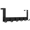 Anjuer Appendiabiti da porta in alluminio, organizer per cucina, bagno, 6 ganci sopra la porta, nero