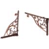 ZAUYX Supporto solido resistente, 25,4 cm, confezione da 2 pezzi, in rame anticato, staffa di supporto per pannello a parete ad angolo retto, staffa decorativa per mensole, resistente, vintage, supporto per