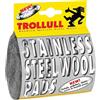 TROLLULL Lana di acciaio | Tamponi in lana di acciaio inossidabile extrafine antiruggine, trattamento superficiale in zone umide, pulisce, macina e lucida