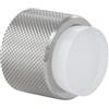 EVI Herrajes | Fermaporta a parete di design - Zigrinatura a diamante - 28x28 mm - Acciaio inox gomma bianca - Montaggio con viti e adesivo